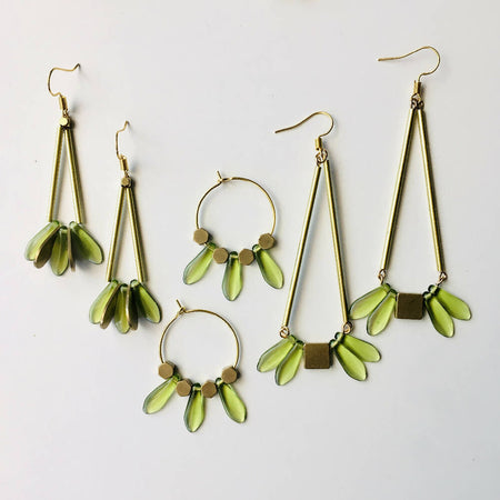 Green dangly earrings