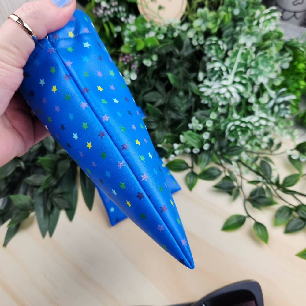 Glasses Case - Stars of Blue - Snap Closure
