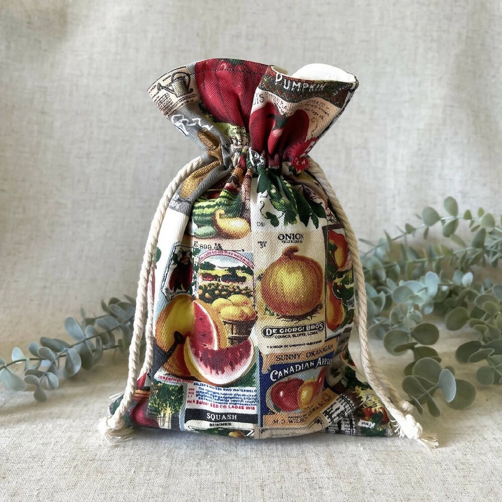 Reusable Fabric Gift Bag - Seed Packet Design