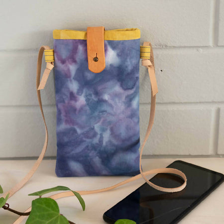 Ice Dyed Phone Carrier/Glasses Case, Blue