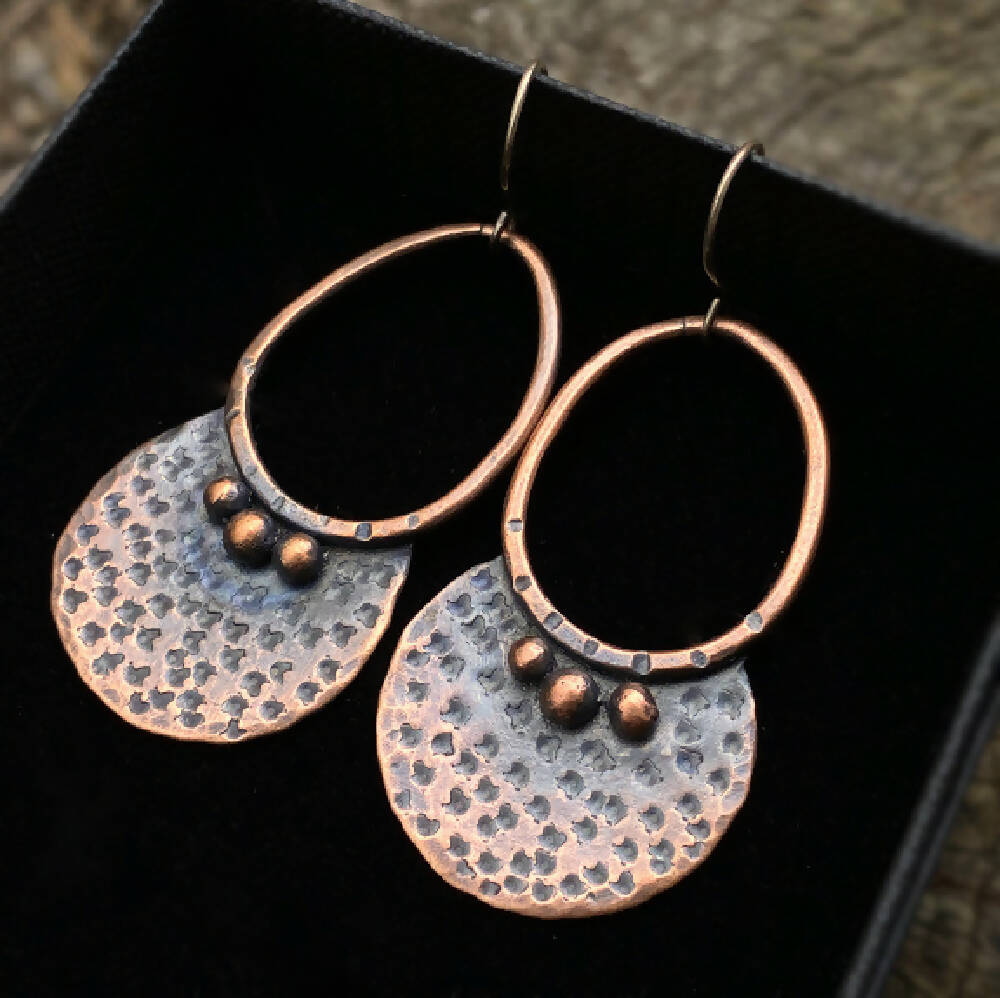 CC Copper Hoops - Bubbles5