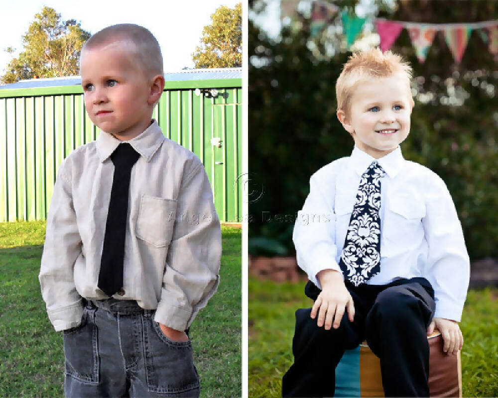 Necktie PDF Sewing Pattern Boys Necktie, Skinny & Wide Ties