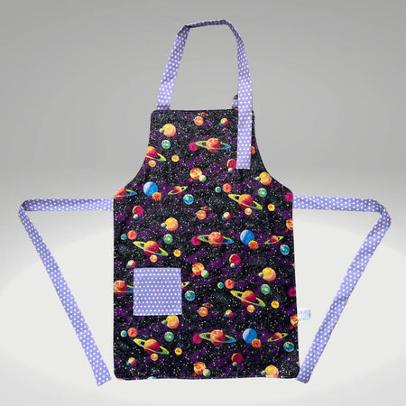 Apron .. Children's Reversible .. Planets .. 6-7 years