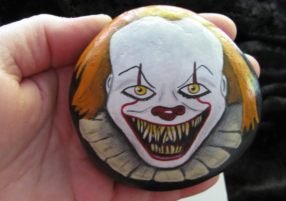 Pennywise stone Halloween hand painted