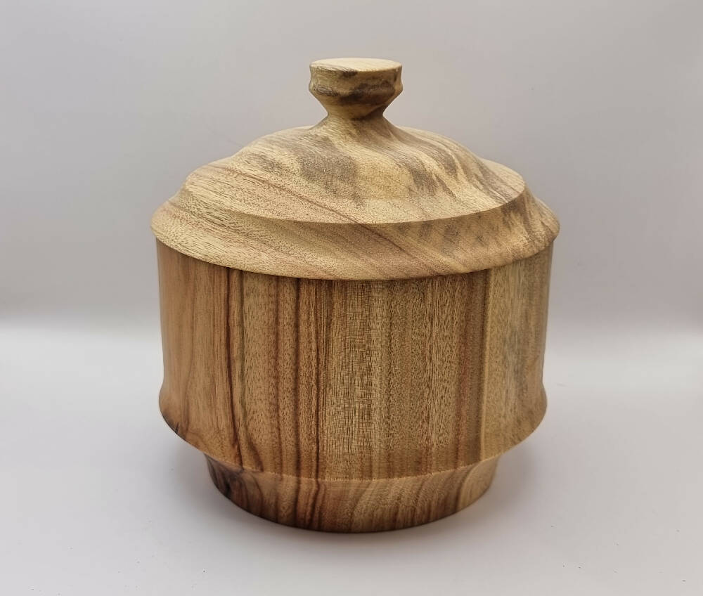 Hand Turned Mid-sized Camphor Laurel Lidded Pot