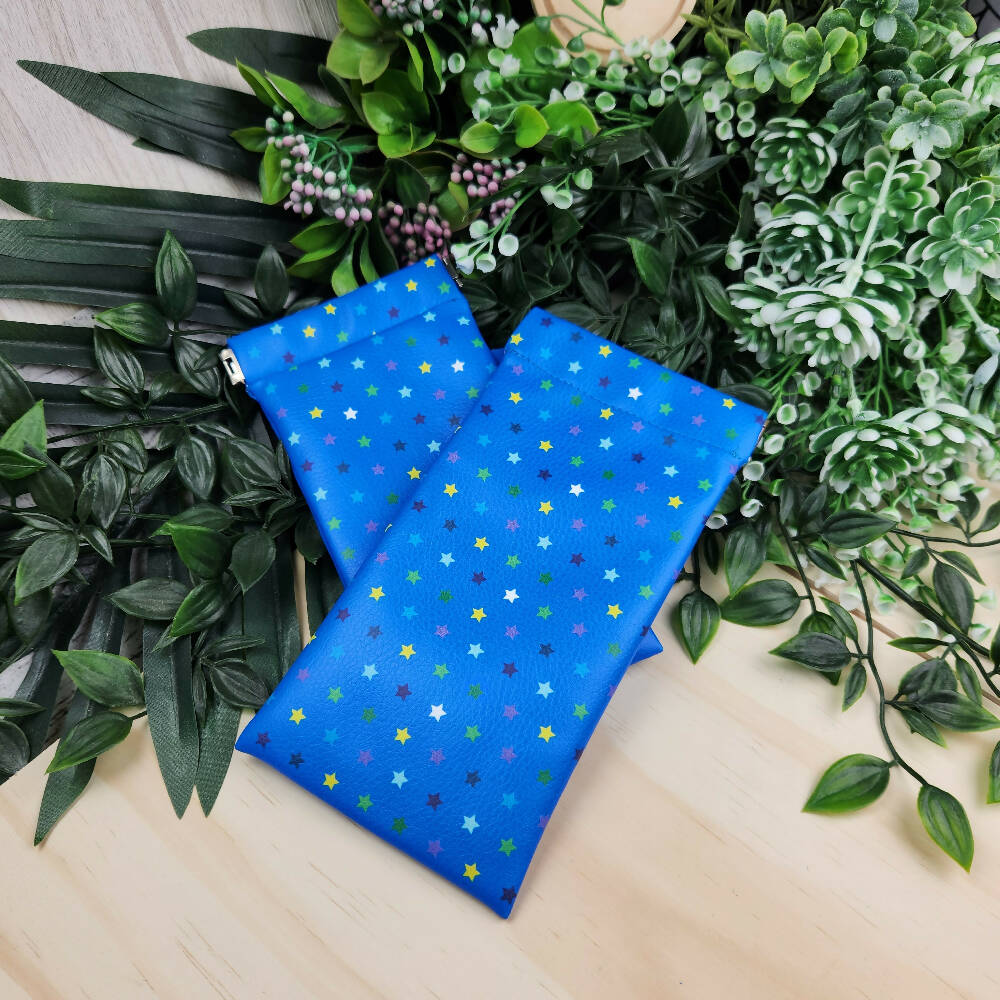 Glasses Case - Stars of Blue - Snap Closure