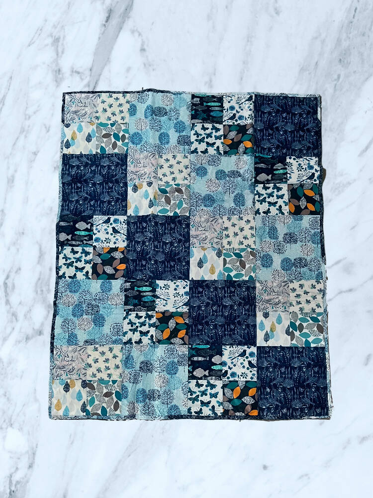 Blue rectangle quilt