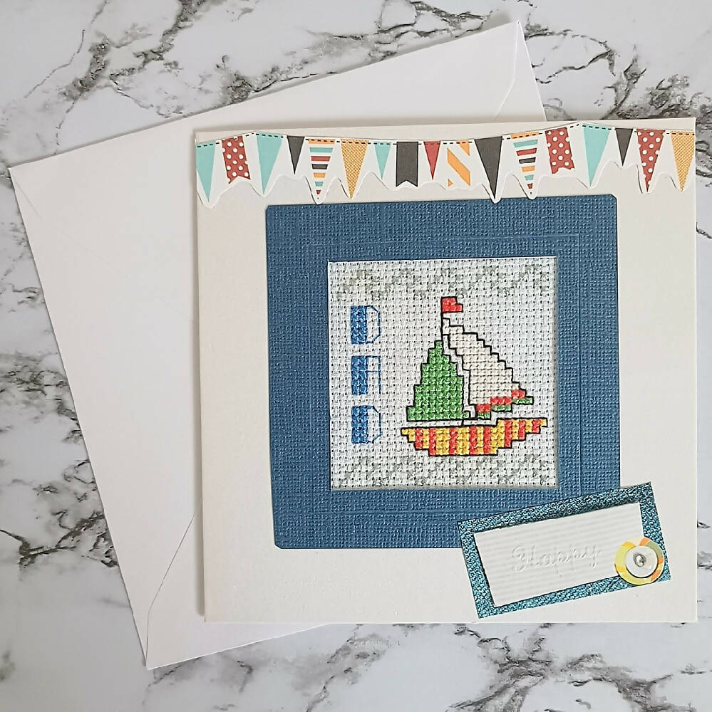 Cross Stitch Greeting Card for Dad