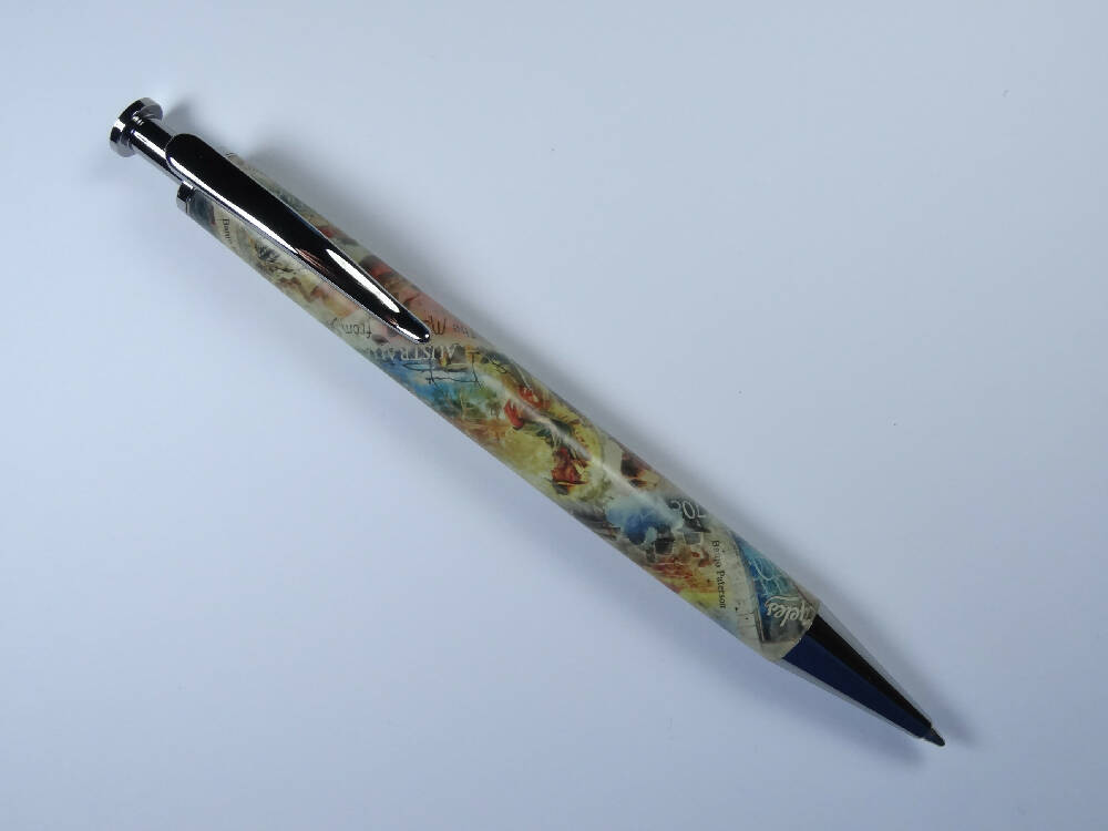 Resin Executive click style pen using Australiana Stamps