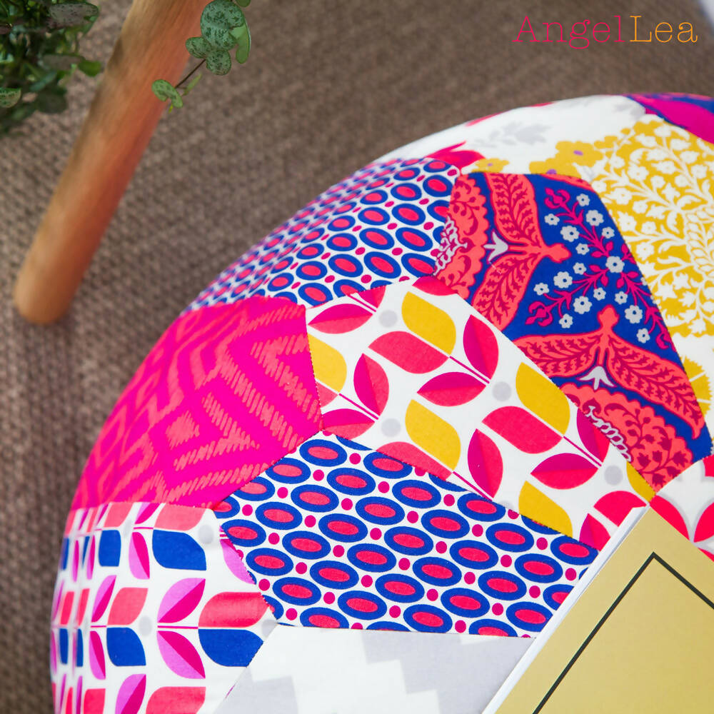 Patchwork Pouf HARD COPY Paper Sewing Pattern Moroccan Ottoman Pattern