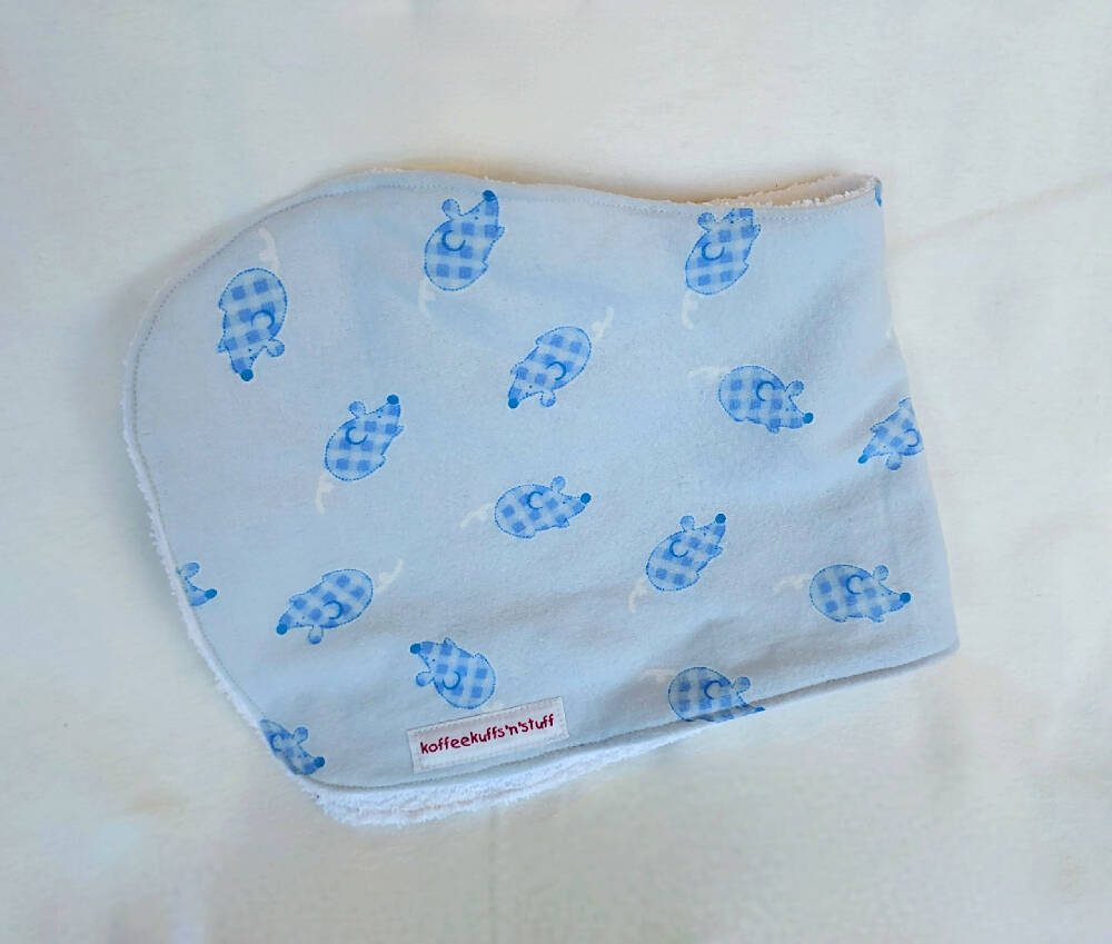 Contour shaped baby burp cloth