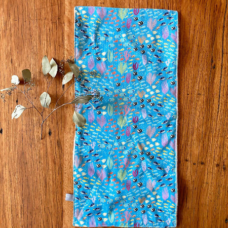 burp cloth - Australian tropical fish / organic cotton hemp