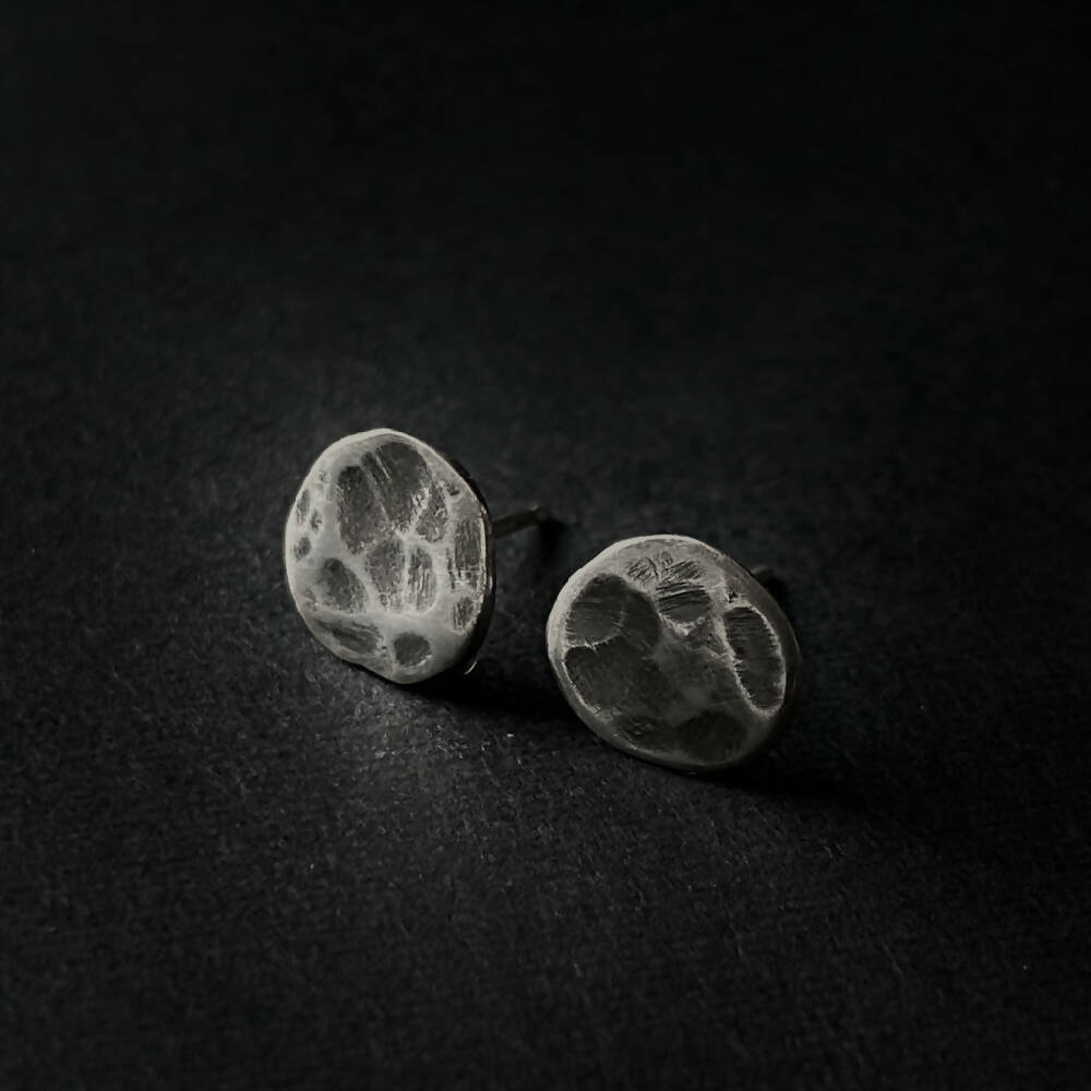 Earrings Recycled Sterling Silver Studs Faceted Small D