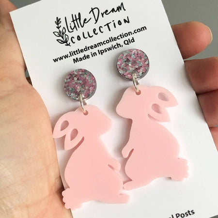 Easter Bunny earrings Style 2 Pink