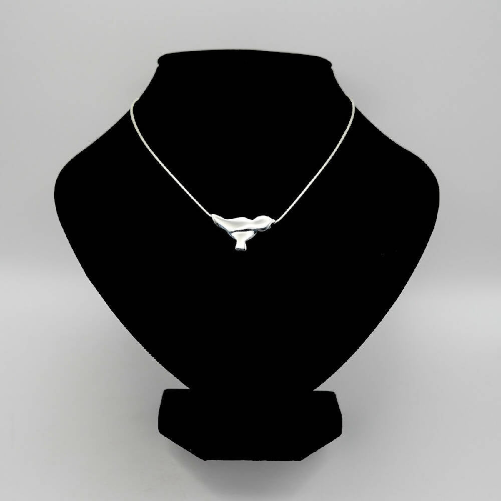 Lil Birdy - Handmade Sterling Silver Bird Pendant with Snake Chain