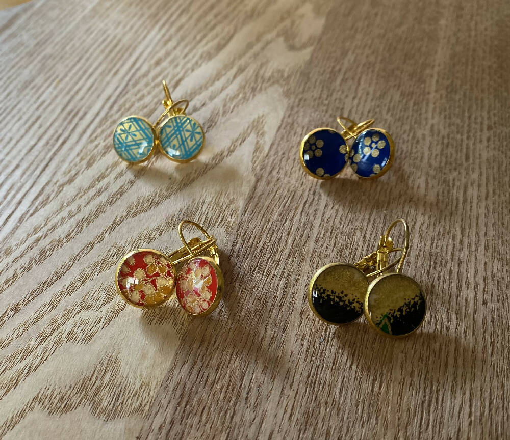 Japanese paper Resin earrings