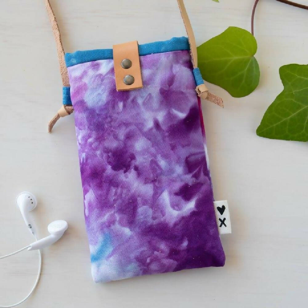 Ice Dyed Phone Carrier, Glasses Case, Purple/Lilac