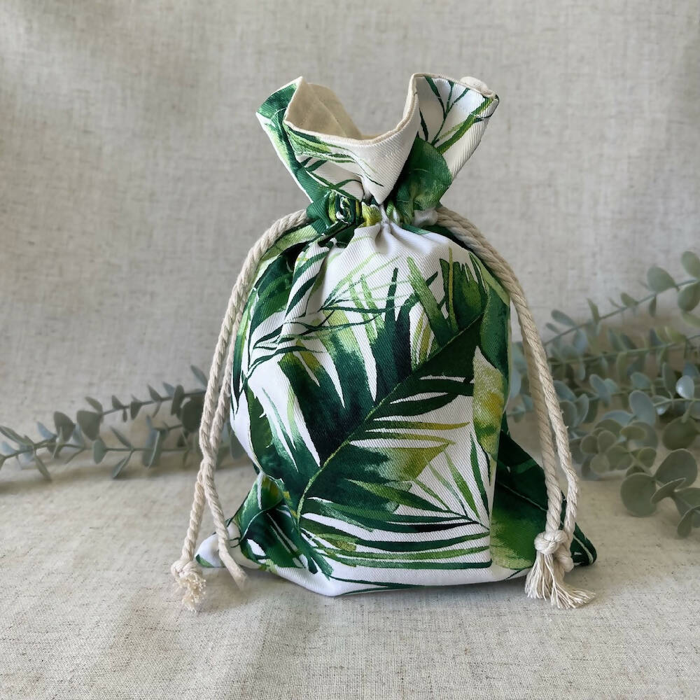 Reusable Fabric Gift Bag - Palm Fronds