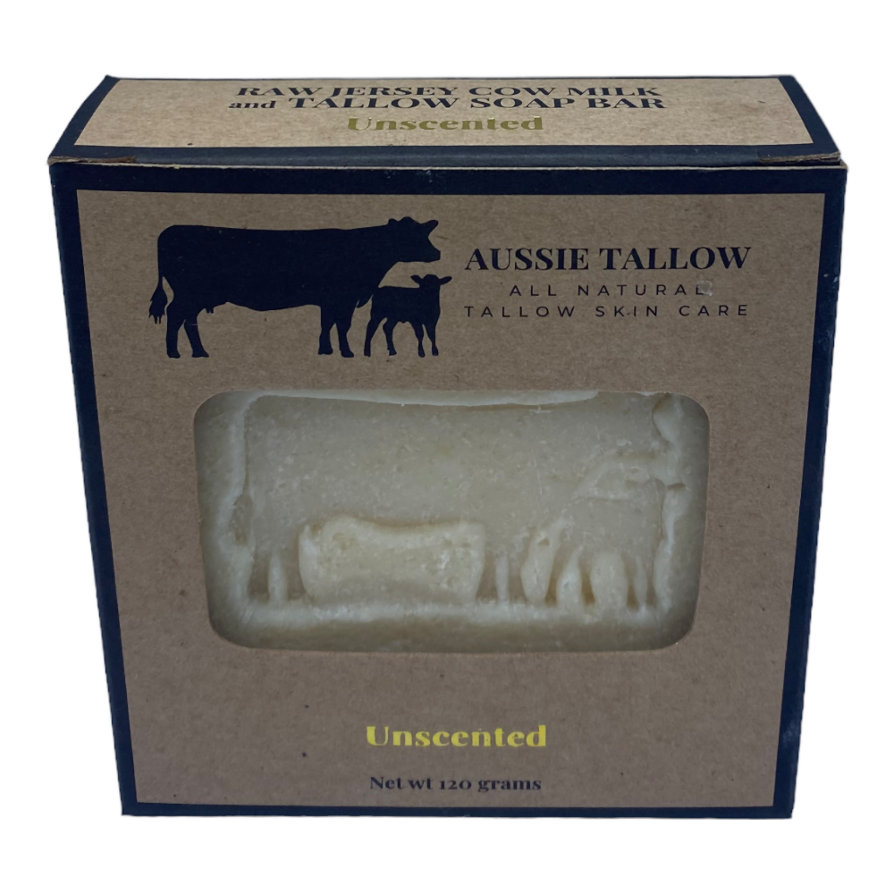 RAW MILK + TALLOW Soap Bar, Raw Cow Milk, Grass Fed Tallow, Old Fashioned