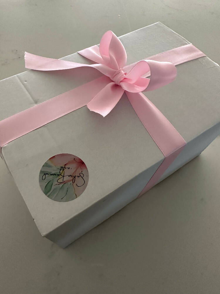 Glass candle Holder, Painted With Blue Butterflies, Tea Light Holder