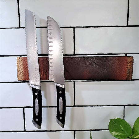 Magnetic Knife Holder, Wall Mounted, 32cm long, Holds 5 Knives,Woody Pear Timber, Unique Wedding Present,