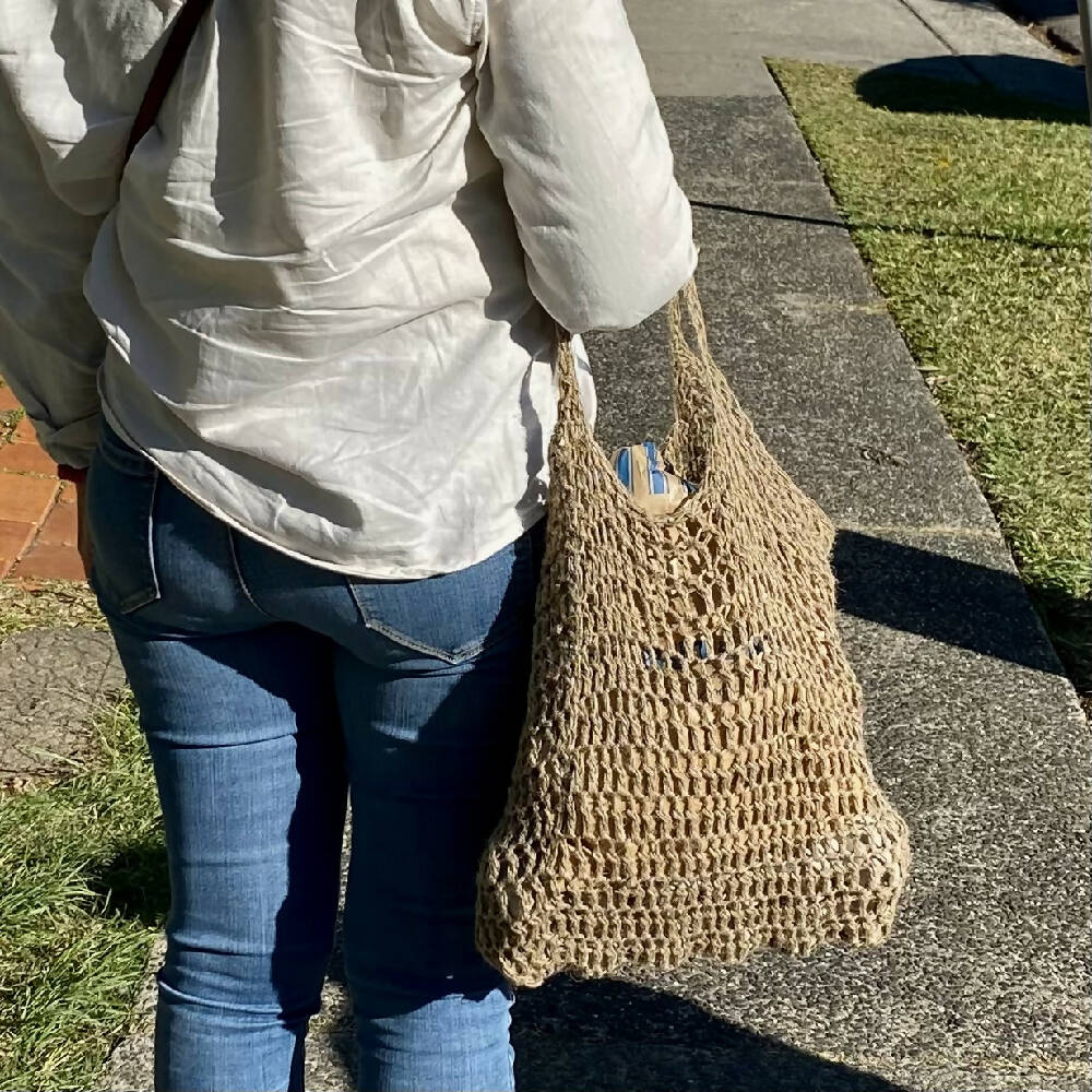 Linen Twine Crochet Market Bag