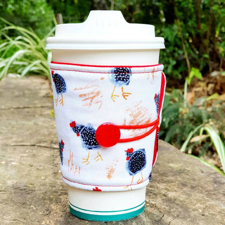 Coffee Cup Cozy/Sleeve - Chickens