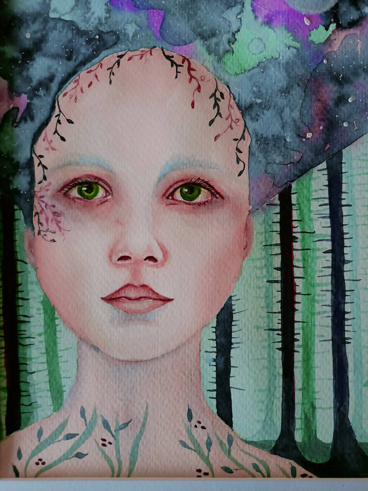 Galaxy Girl-original mixed media painting