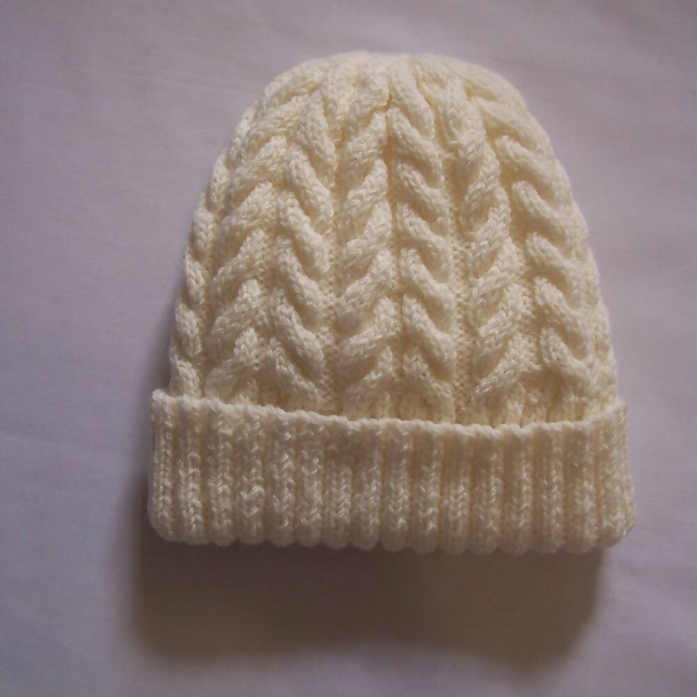 Cream Beanie for Adults