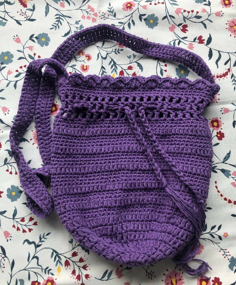 Bold Purple | Recycled Cotton | Scallop Handbag