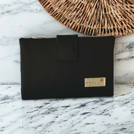 Women's Wallet - Black Kangaroo Leather