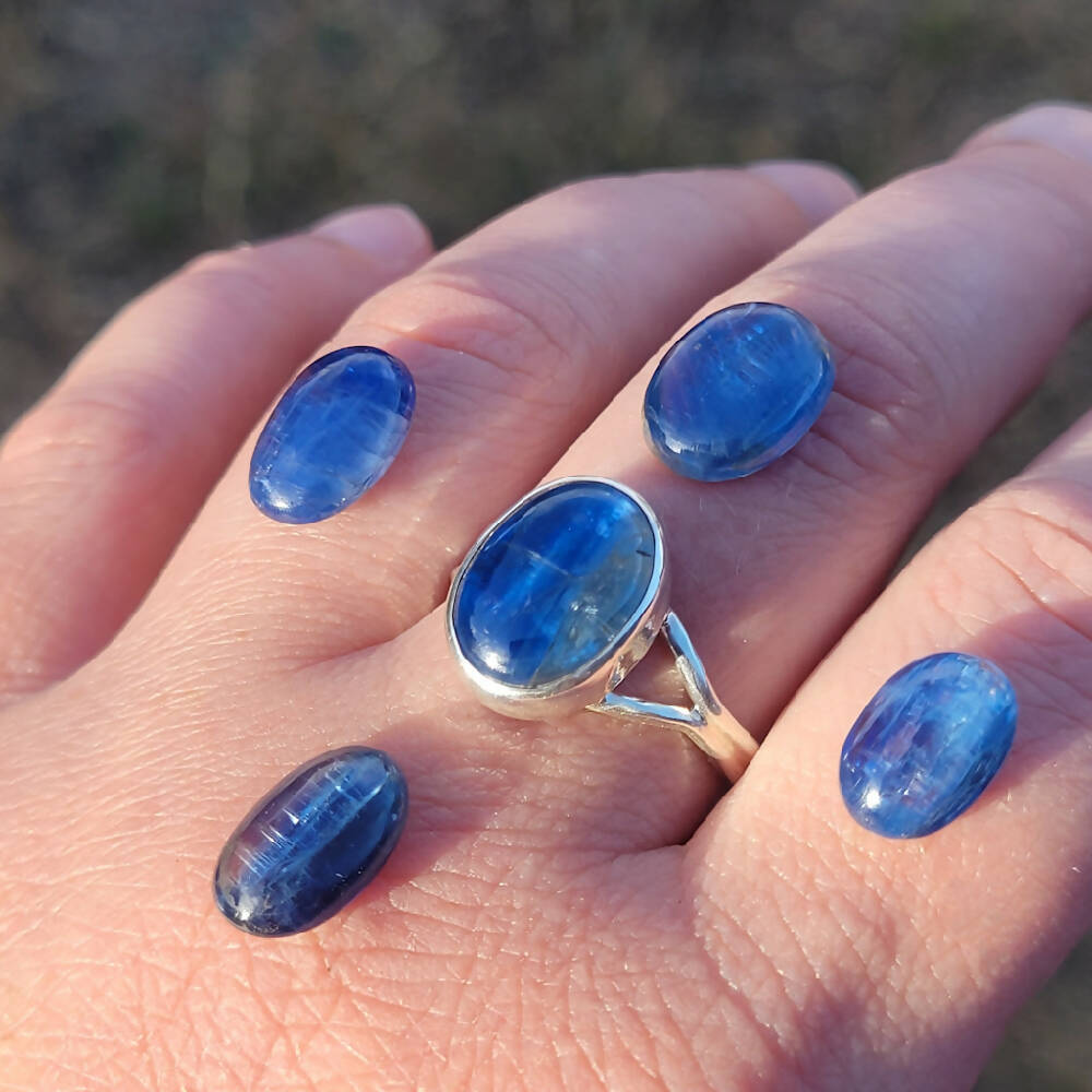 Blue Kyanite Choose-Your-Stone Silver Ring (Made To Order)