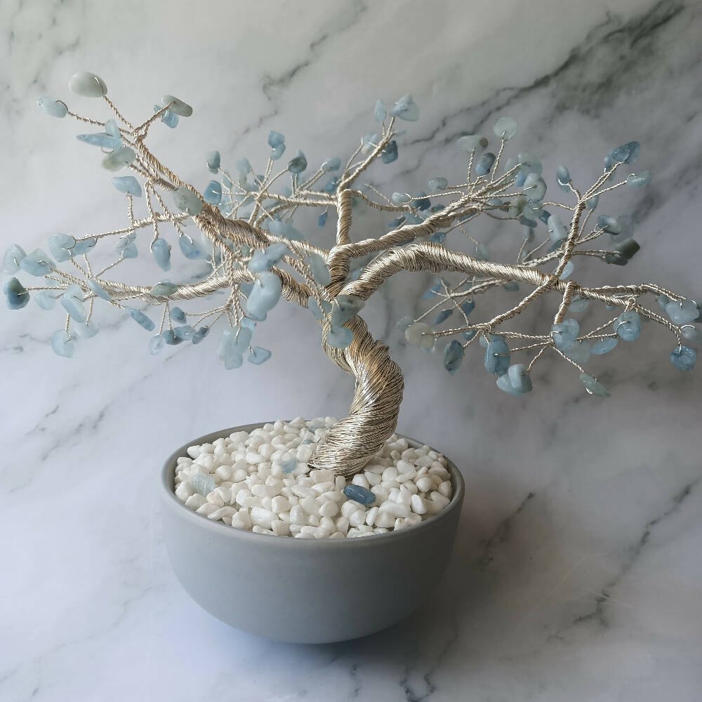 Aquamarine Large Gem Tree for Calming, Cleansing and Communication