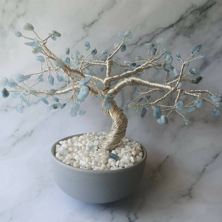 Aquamarine Large Gem Tree for Calming, Cleansing and Communication