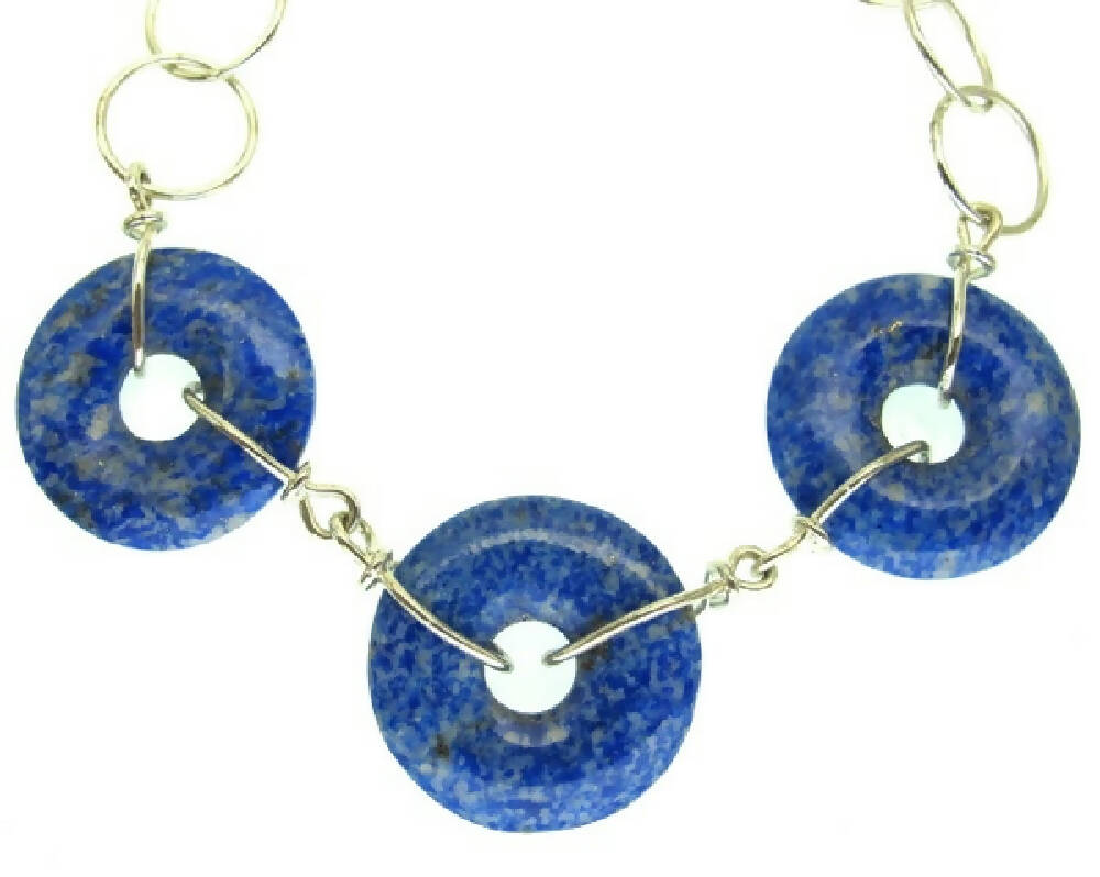 Lapis lazuli and sterling silver bracelet 5