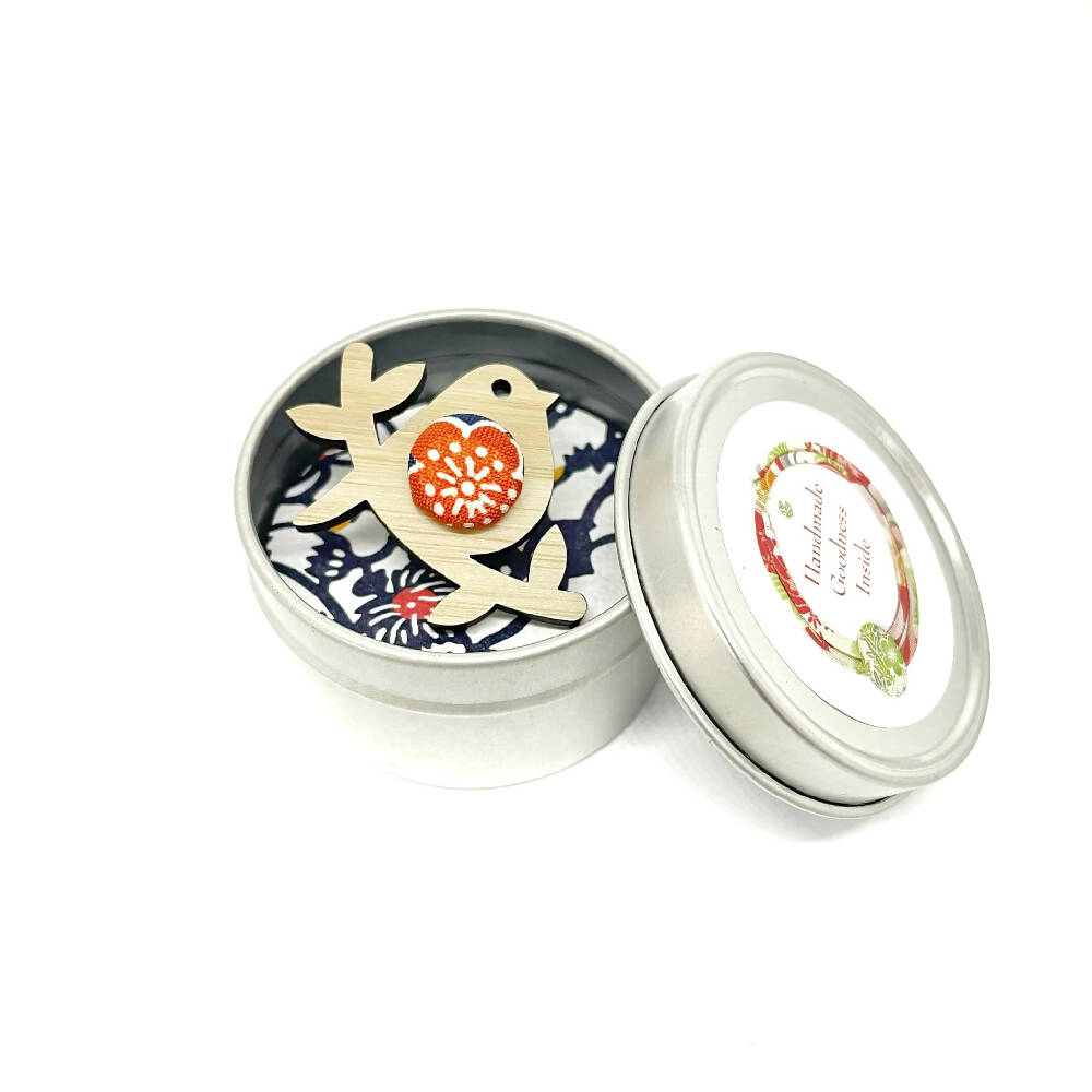 Birdie Brooch with Gift Tin