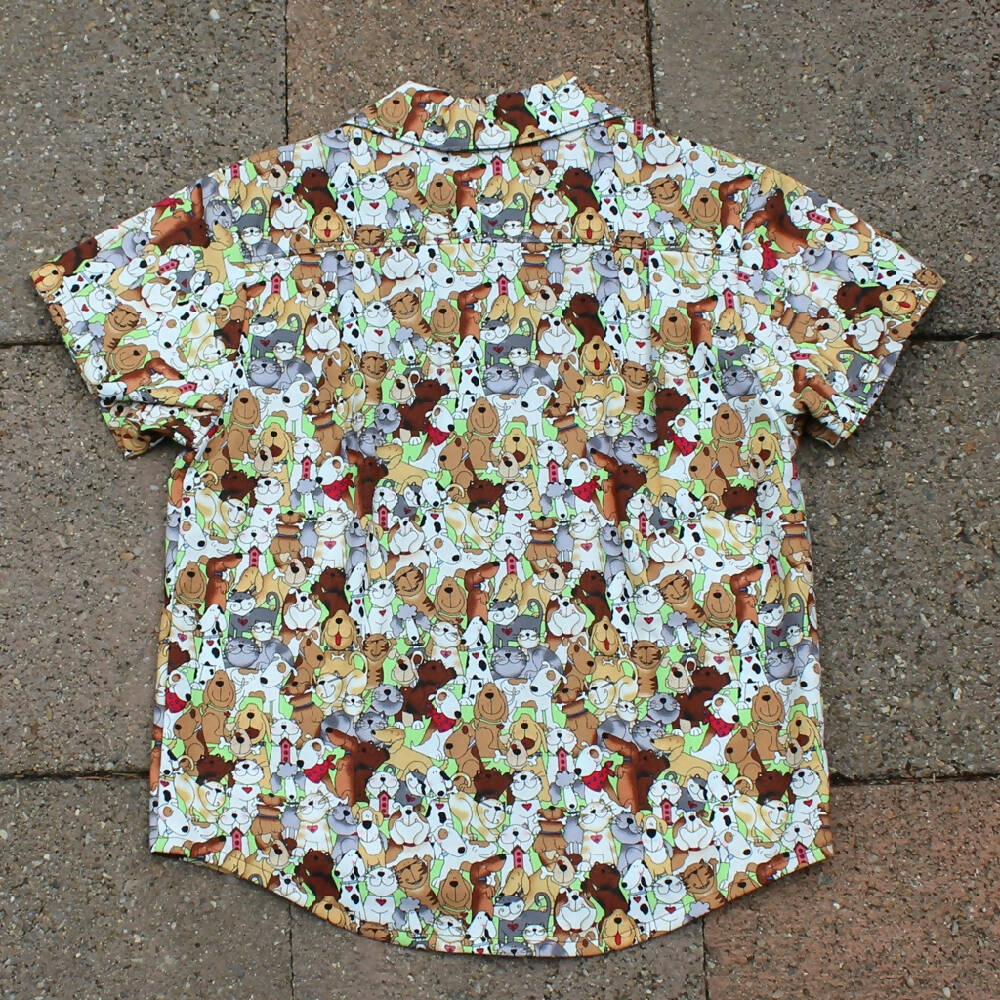 Boy's Button up Shirt - Size 3 - Cats and Dogs