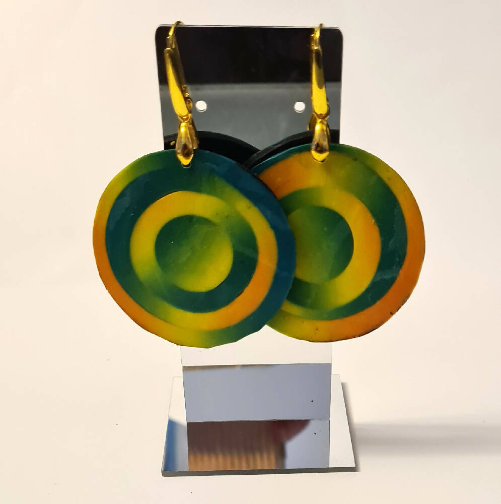 Round circle dangle earrings