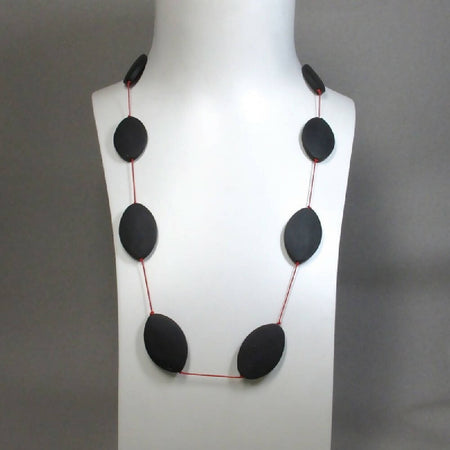 matte onyx beads long necklace
