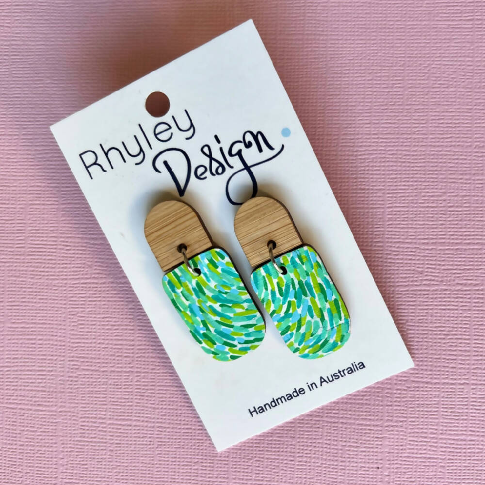 Painted Wood Earrings