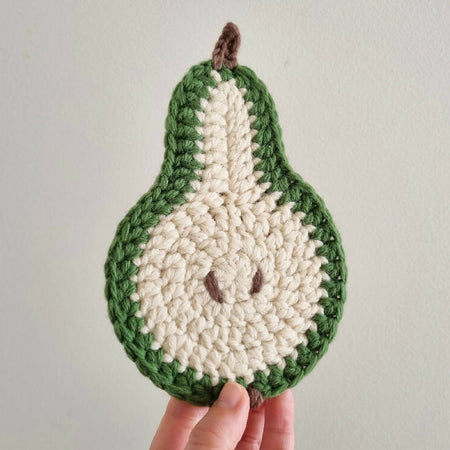 Crochet Pear Coasters (Set of 1, 2, 4, 6. or 8)