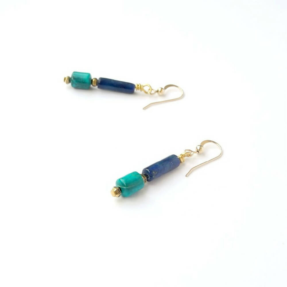 Lapis turquoise earrings GF DSCN9493 13-11-17 1024