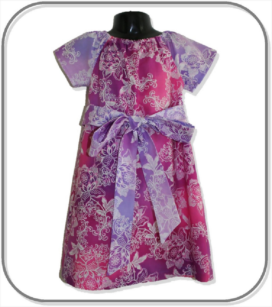 SIZE 4 Pink Paisley Floral Aline Dress - ON SALE
