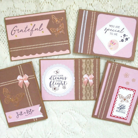 Assorted Paper-crafted Blank Cards / Notecards - Sets of 5