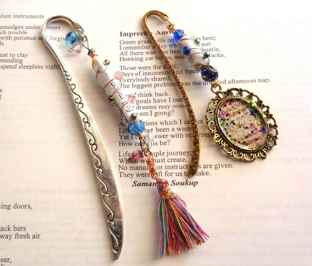 Beaded Bookmarks, Metal, Paper Beads (21)