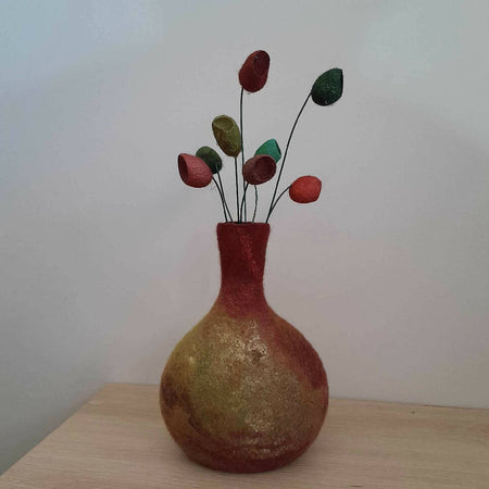 Japanese Autumn felted vase