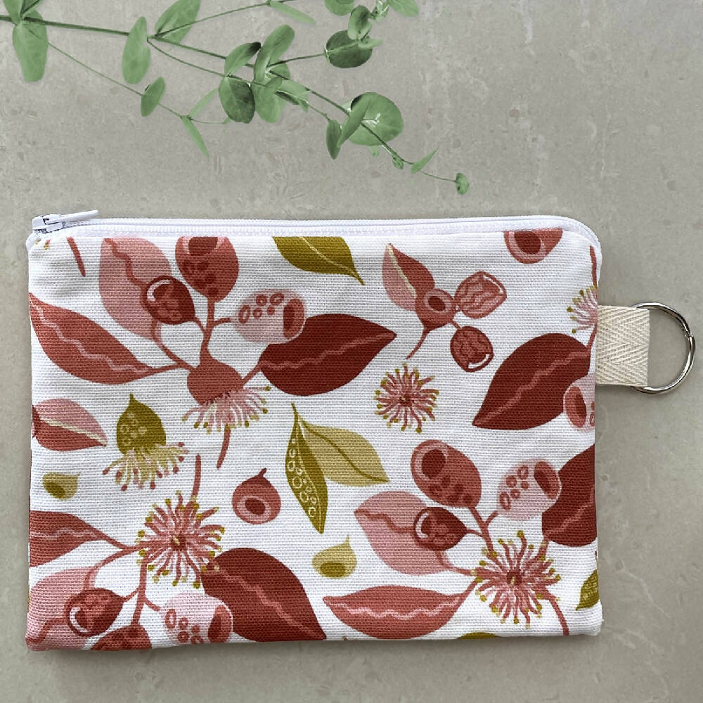 Zipper Purse - Australian Whimsical Gumnuts with Secret Message inside #23