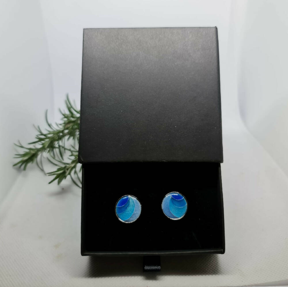 Cufflinks - Blue and Silver for Him