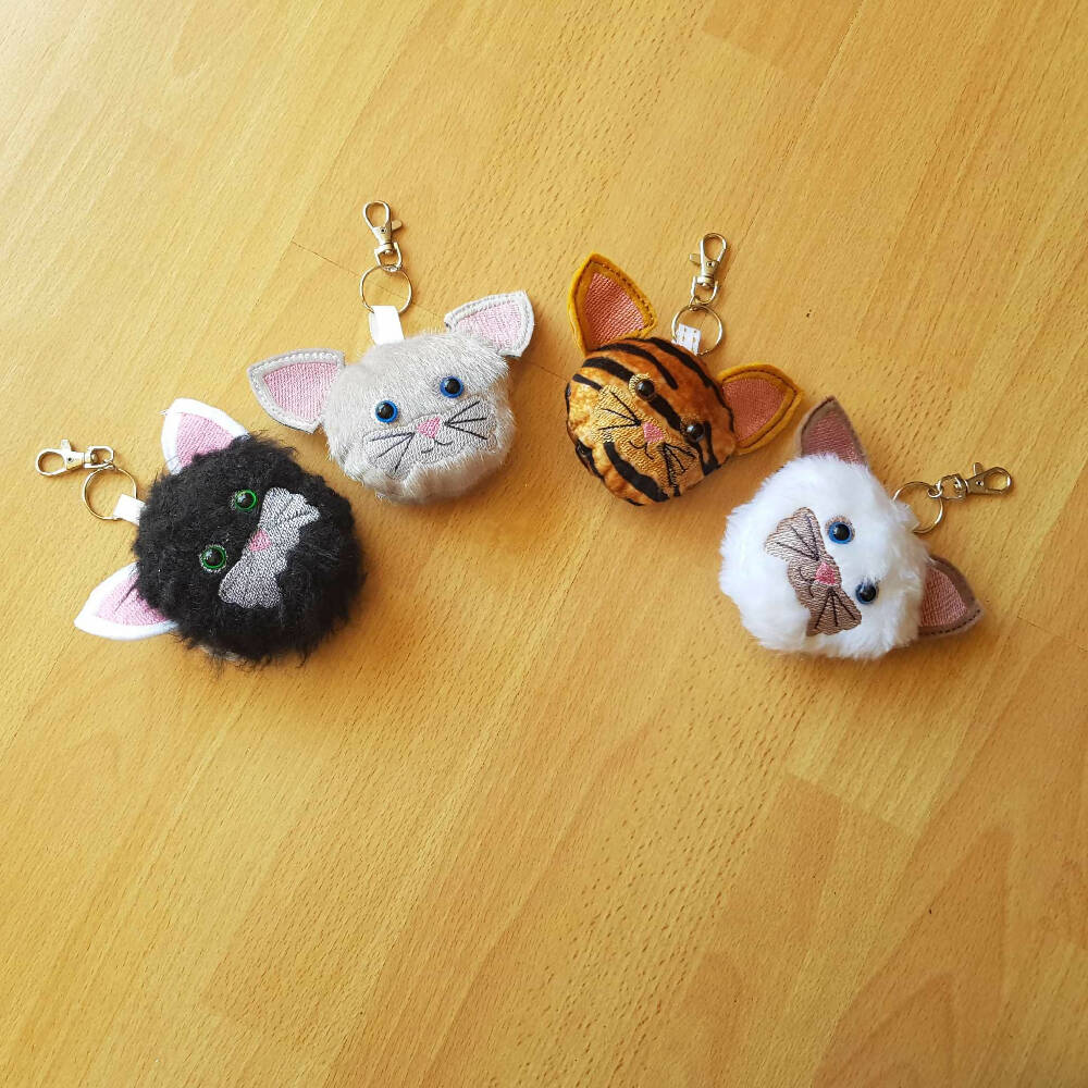 Cat Fluffy Puff Keyring