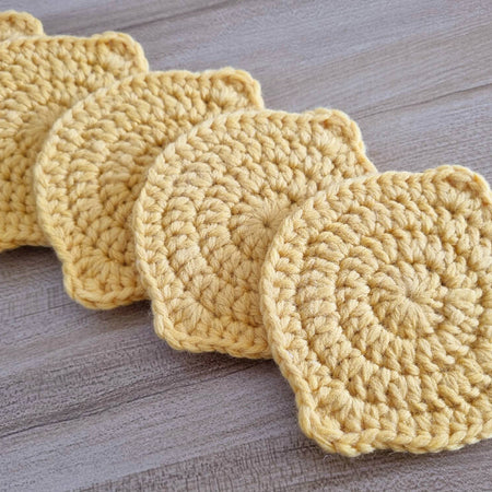 Crochet Lemon Coasters (Set of 1, 2, 4, 6, or 8)